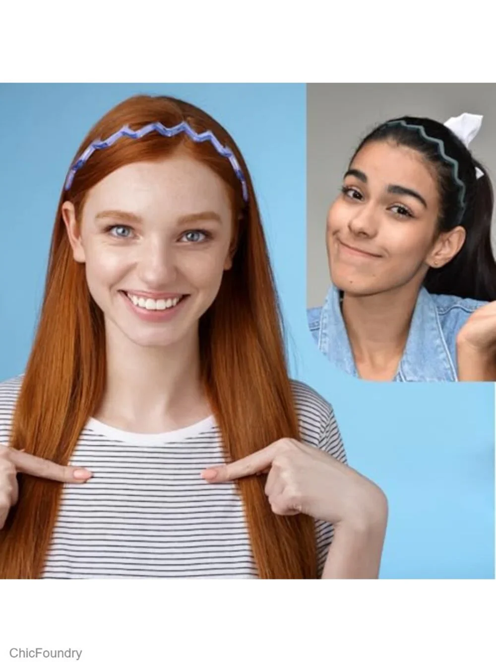 12 Pack Non Slip Plastic Zig Zag Hair Headbands for Women